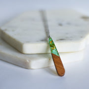 Long Drop Wood & Resin Necklace - New!