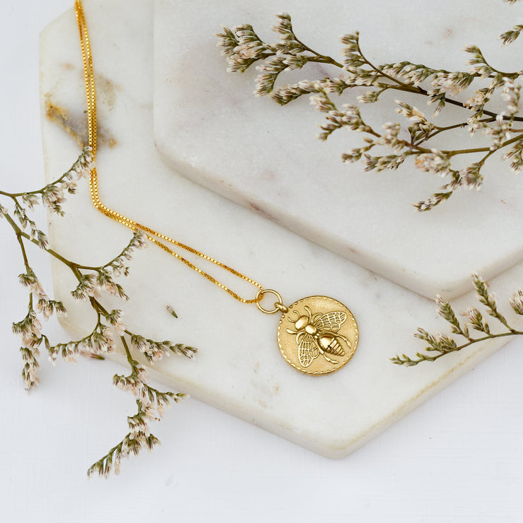 Bee Coin Necklace - New!