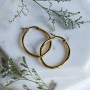 Gold Oval Hoop - New!