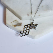 Honeycomb & Bee Necklace - New!