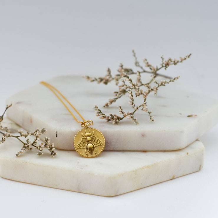 Bee Coin Necklace - New!